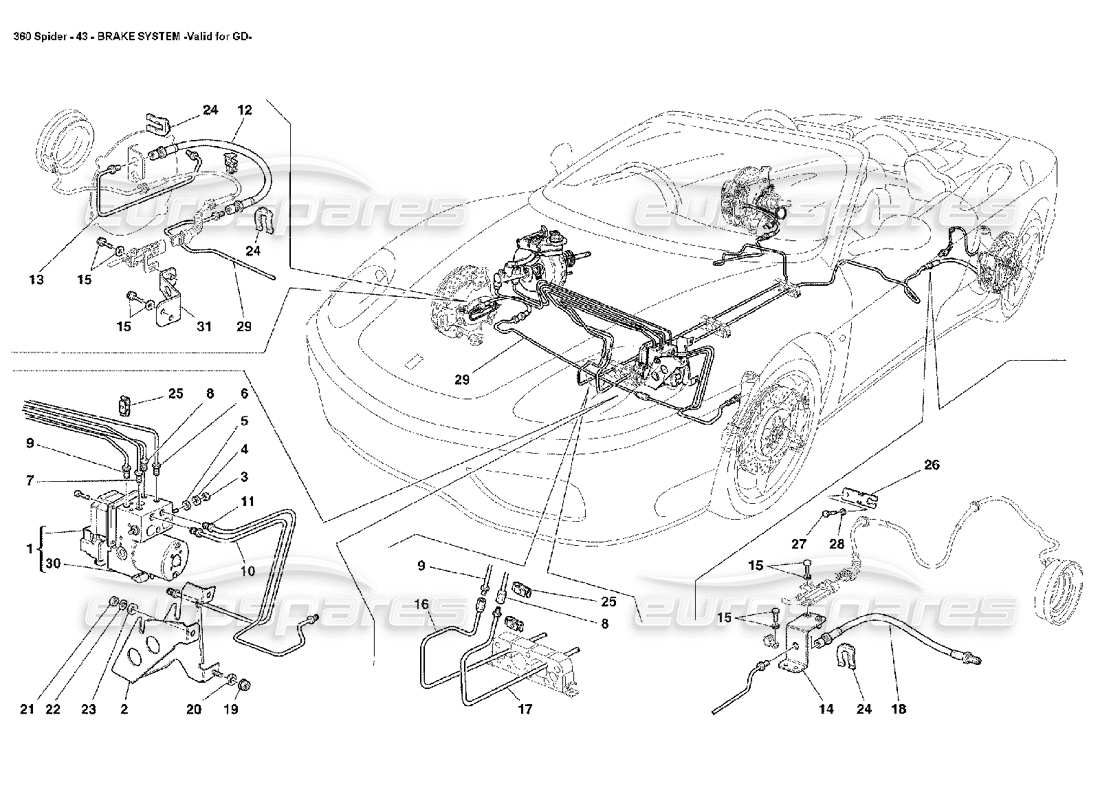 a part diagram from the Ferrari 360 Spider parts catalogue