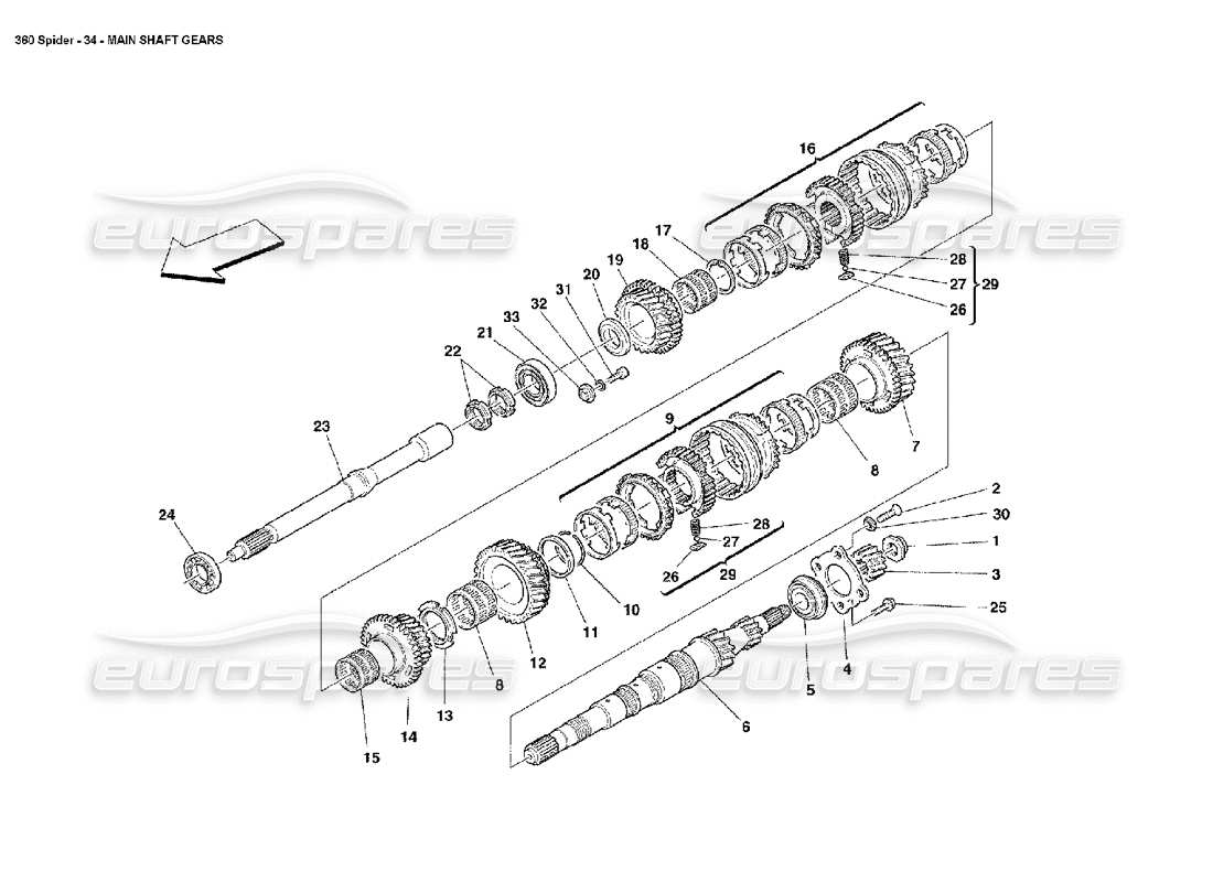 a part diagram from the Ferrari 360 Spider parts catalogue