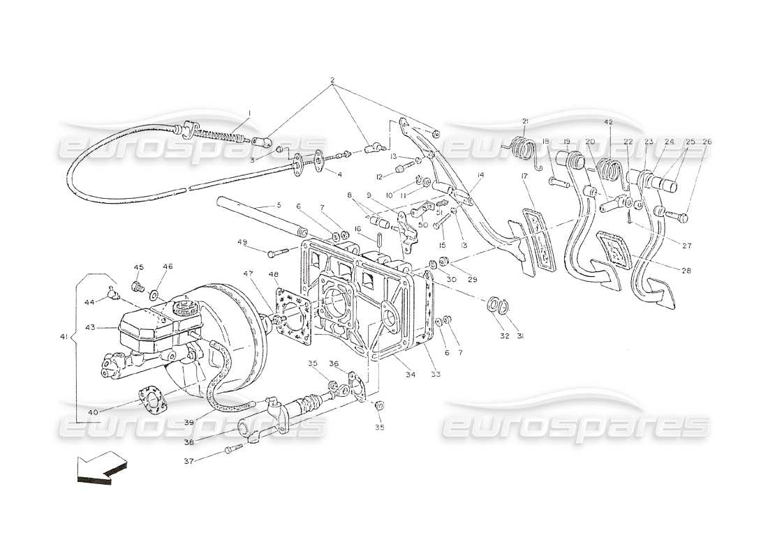 VIEW PARTS DIAGRAMS FROM THE MASERATI SHAMAL PARTS CATALOGUE a part diagram from the maserati shamal parts catalogue