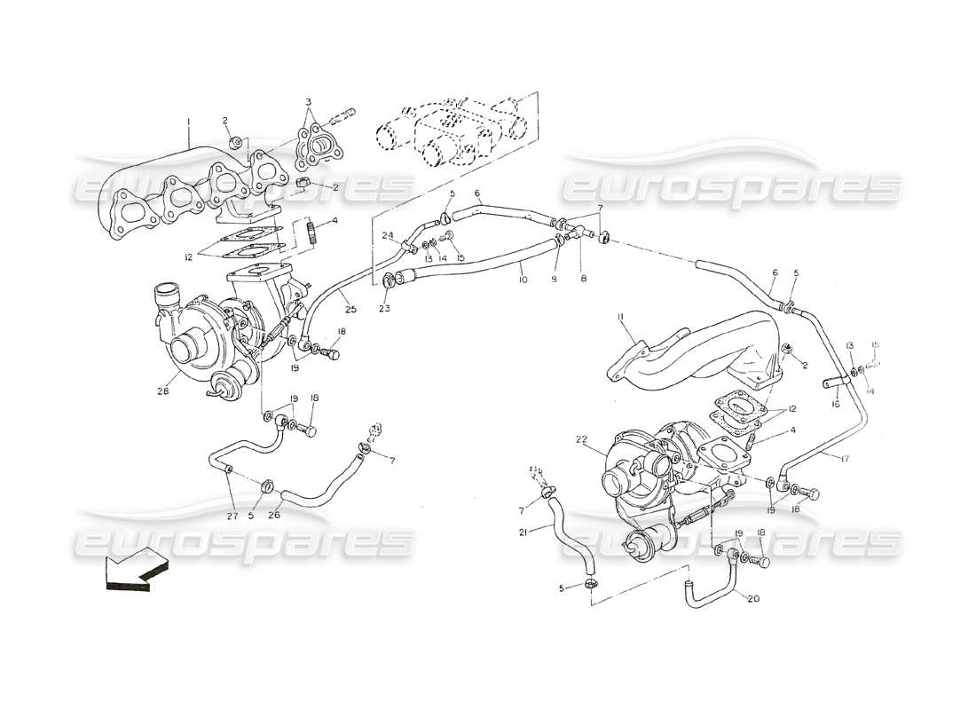a part diagram from the maserati shamal parts catalogue