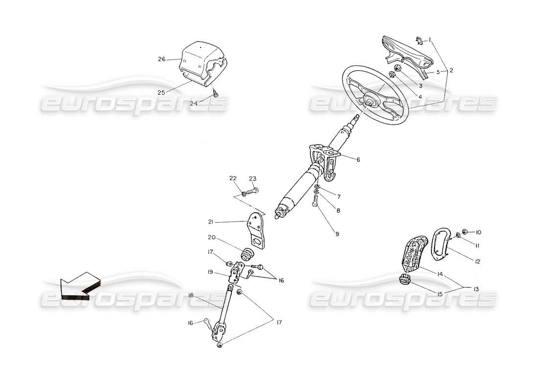 VIEW PARTS DIAGRAMS FROM THE MASERATI SHAMAL PARTS CATALOGUE a part diagram from the maserati shamal parts catalogue