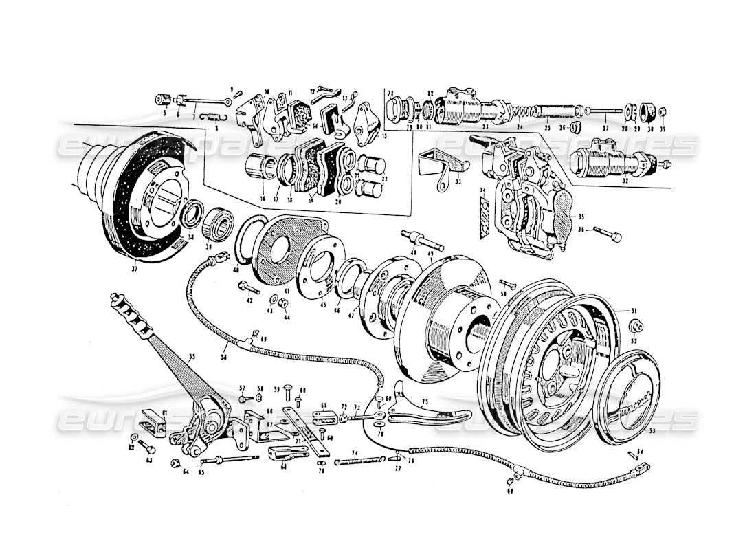 VIEW PARTS DIAGRAMS FROM THE MASERATI 3500 PARTS CATALOGUE a part diagram from the maserati 3500 parts catalogue