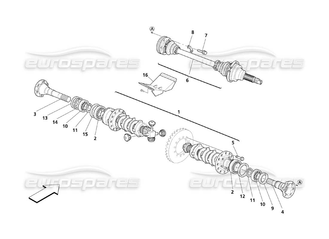 a part diagram from the maserati quattroporte m139 (2005-2013) parts catalogue
