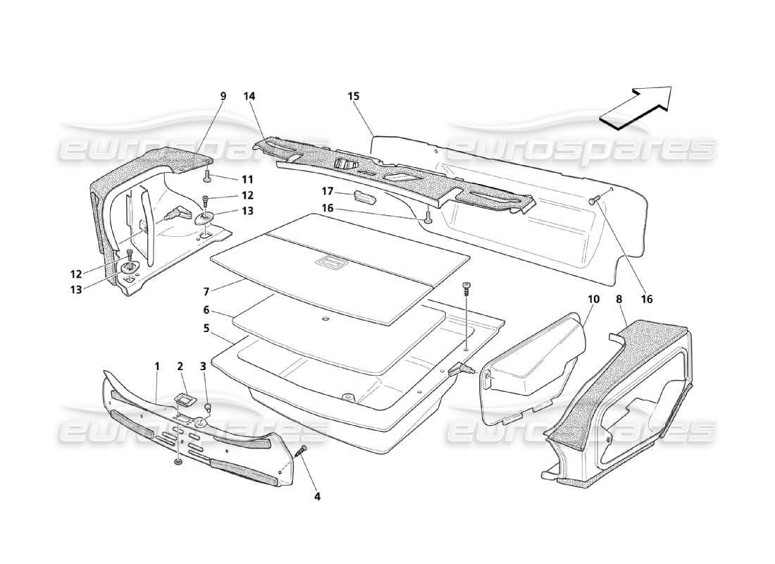 a part diagram from the maserati quattroporte m139 (2005-2013) parts catalogue