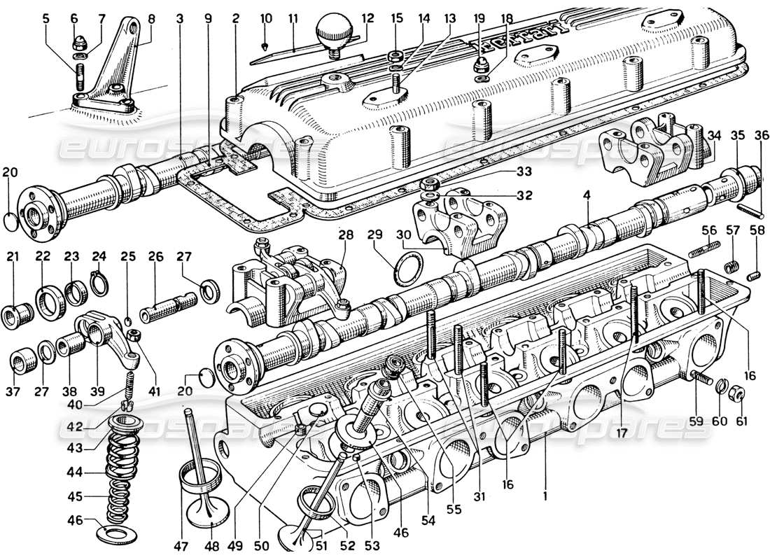 a part diagram from the ferrari 330 gtc coupe parts catalogue