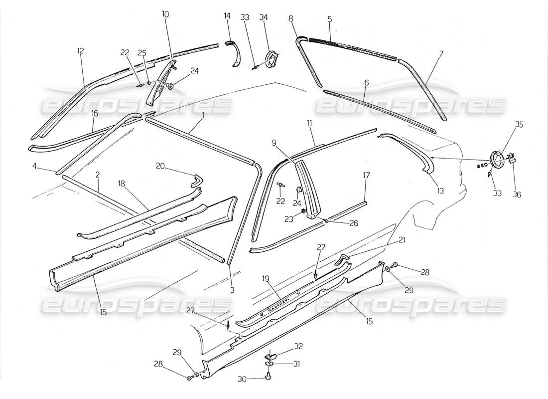 a part diagram from the maserati biturbo (1983-1995) parts catalogue