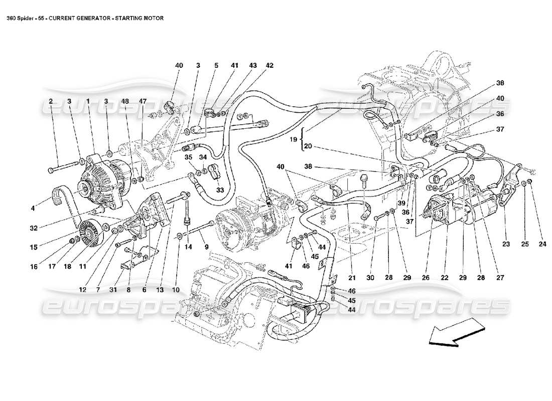 a part diagram from the ferrari 360 parts catalogue