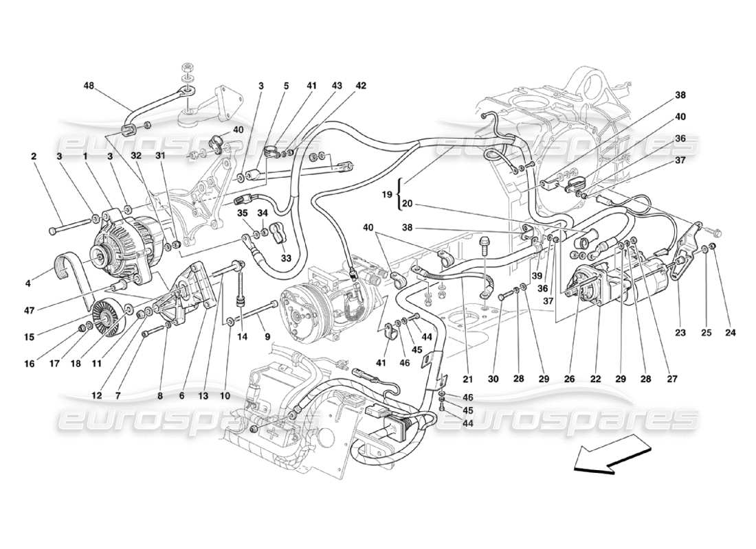 a part diagram from the Ferrari 360 Challenge Stradale parts catalogue