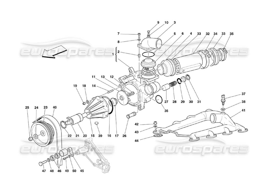 a part diagram from the ferrari 360 challenge stradale parts catalogue