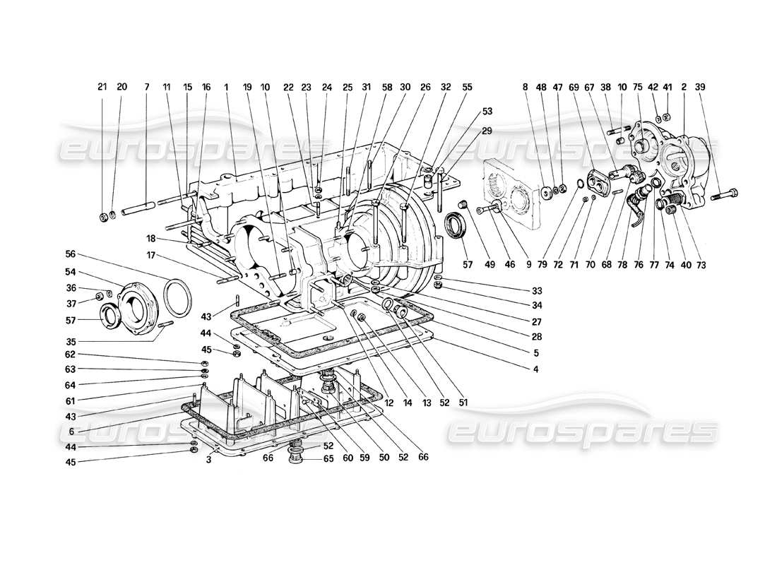 a part diagram from the ferrari mondial parts catalogue