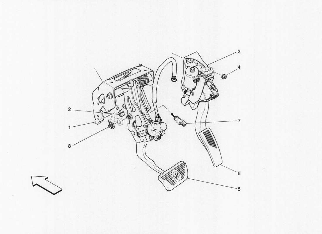 a part diagram from the maserati quattroporte m156 (2014 onwards) parts catalogue