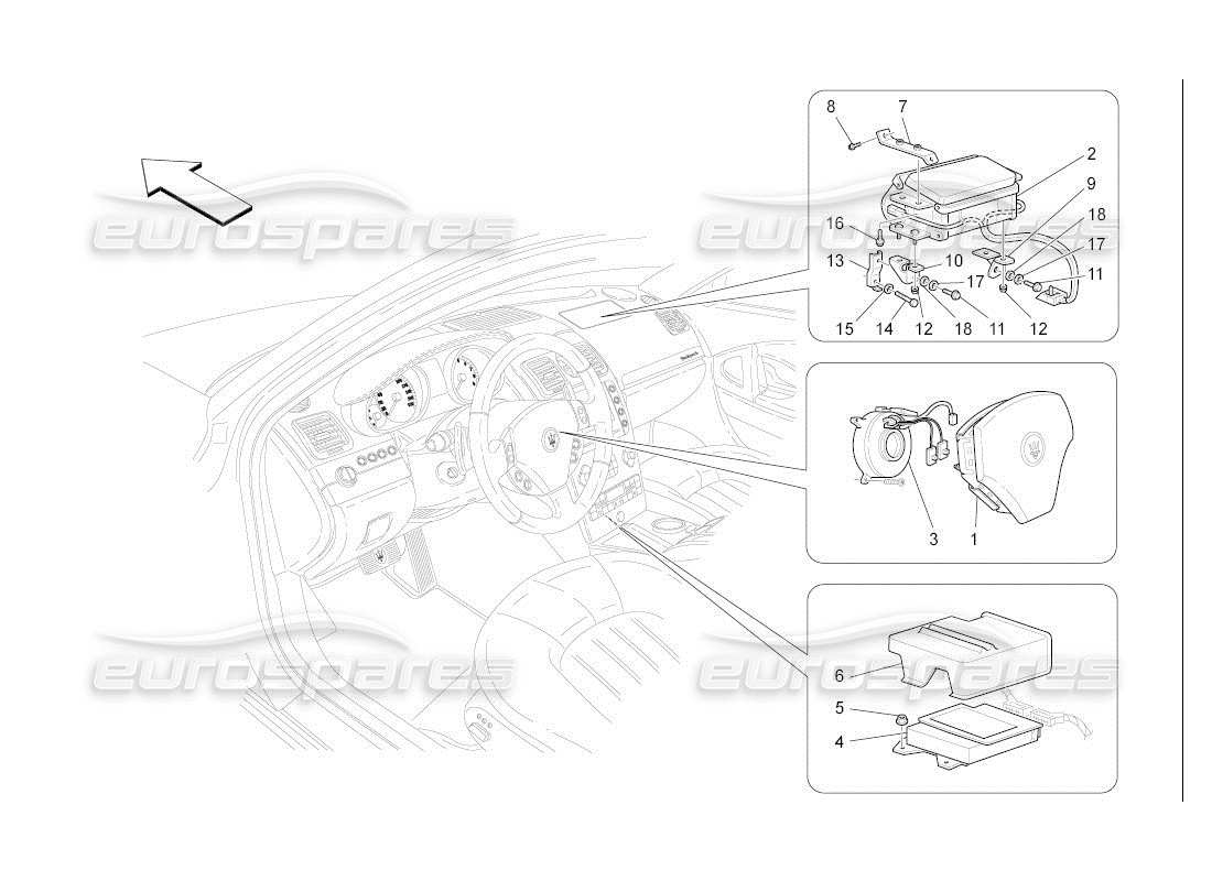 a part diagram from the maserati quattroporte m139 (2005-2013) parts catalogue