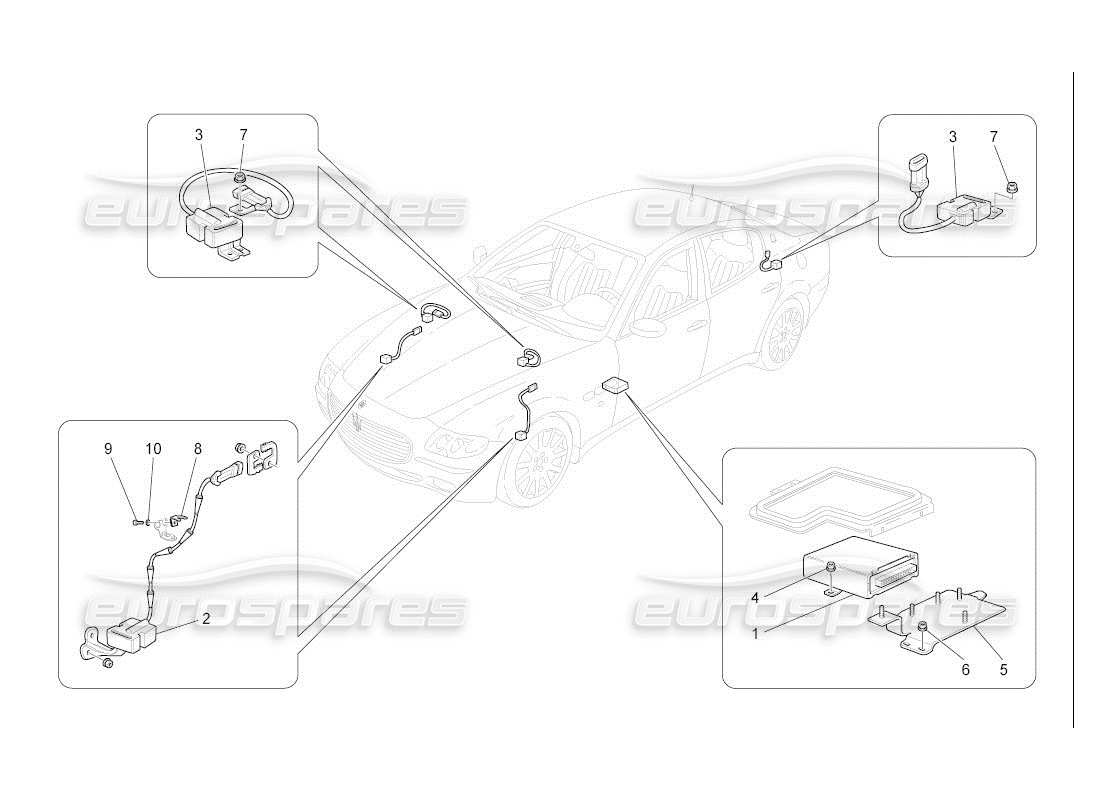 a part diagram from the maserati qtp. (2007) 4.2 auto parts catalogue
