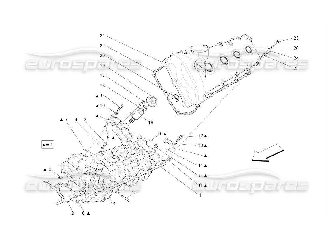 a part diagram from the maserati qtp. (2007) 4.2 auto parts catalogue