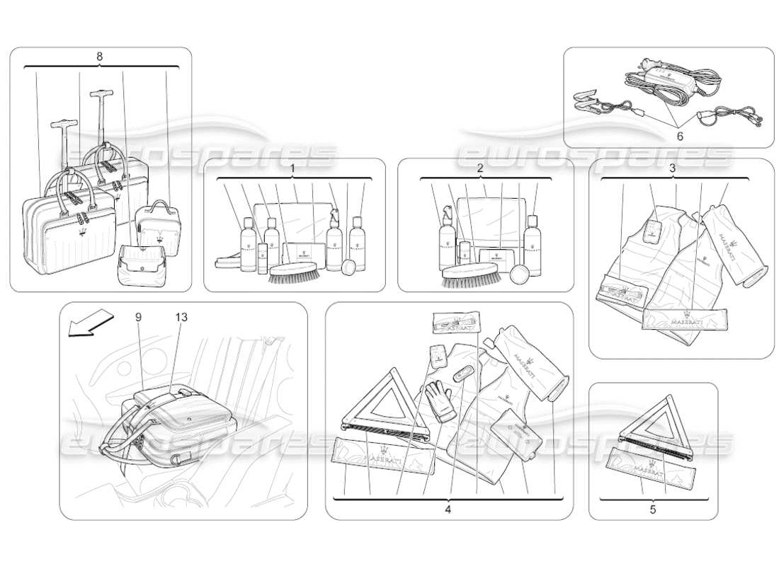 a part diagram from the maserati grancabrio parts catalogue