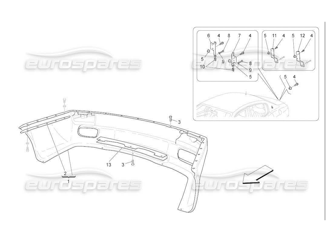 a part diagram from the maserati quattroporte m139 (2005-2013) parts catalogue