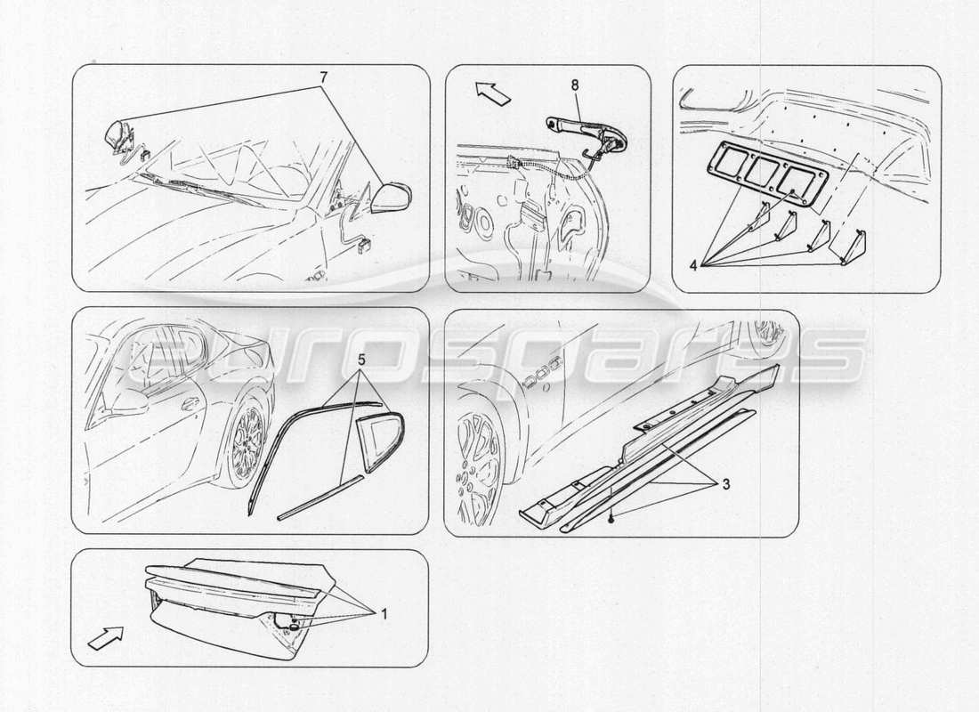 a part diagram from the maserati granturismo special edition parts catalogue