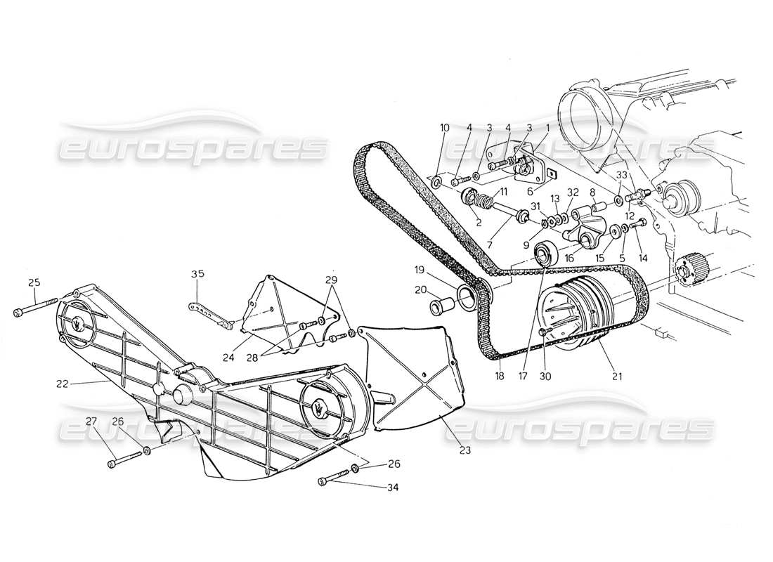 a part diagram from the maserati biturbo (1983-1995) parts catalogue
