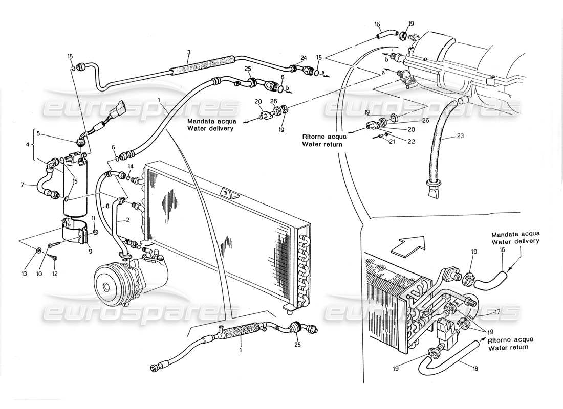 a part diagram from the maserati biturbo (1983-1995) parts catalogue