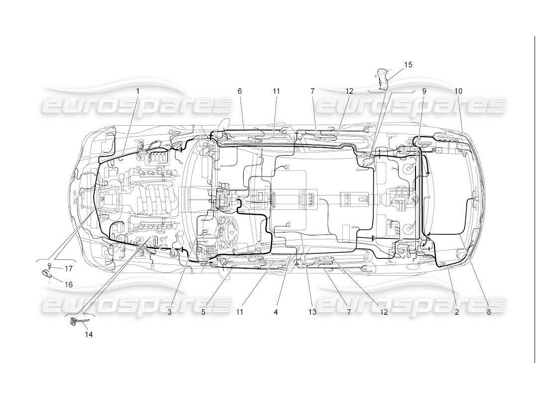 a part diagram from the maserati quattroporte m139 (2005-2013) parts catalogue