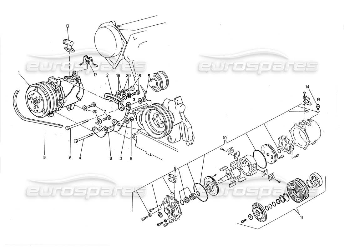 a part diagram from the maserati biturbo (1983-1995) parts catalogue