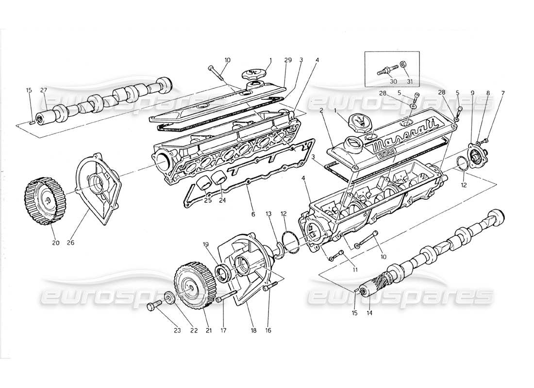 a part diagram from the maserati biturbo (1983-1995) parts catalogue