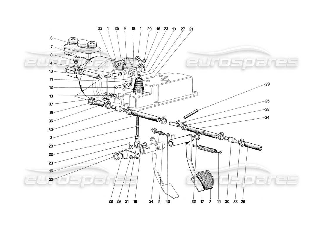 a part diagram from the ferrari mondial parts catalogue
