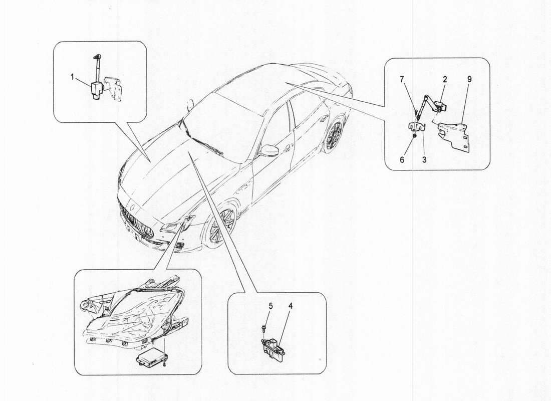 a part diagram from the maserati qtp. v6 3.0 bt 410bhp 2wd 2017 parts catalogue