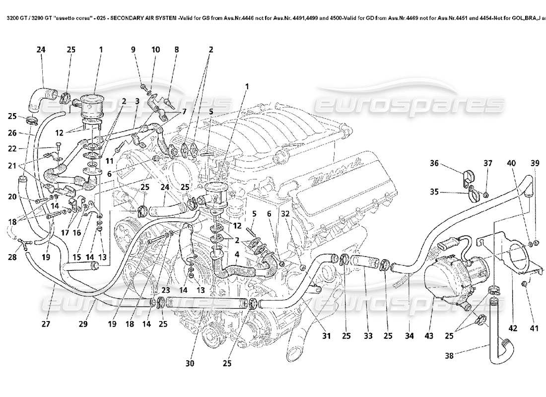 a part diagram from the maserati 3200 parts catalogue