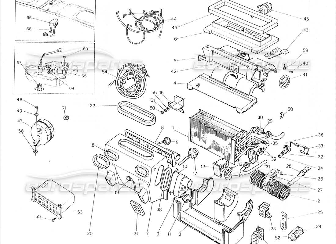 a part diagram from the maserati biturbo (1983-1995) parts catalogue
