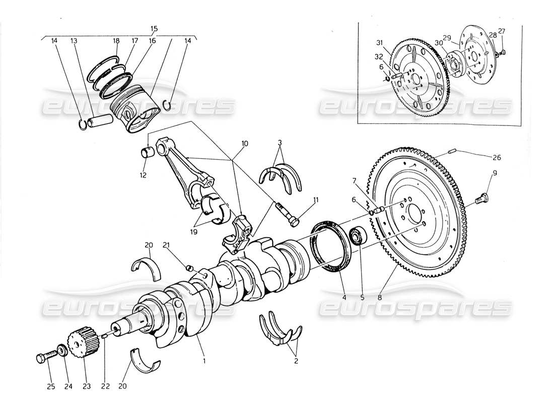 a part diagram from the maserati biturbo (1983-1995) parts catalogue