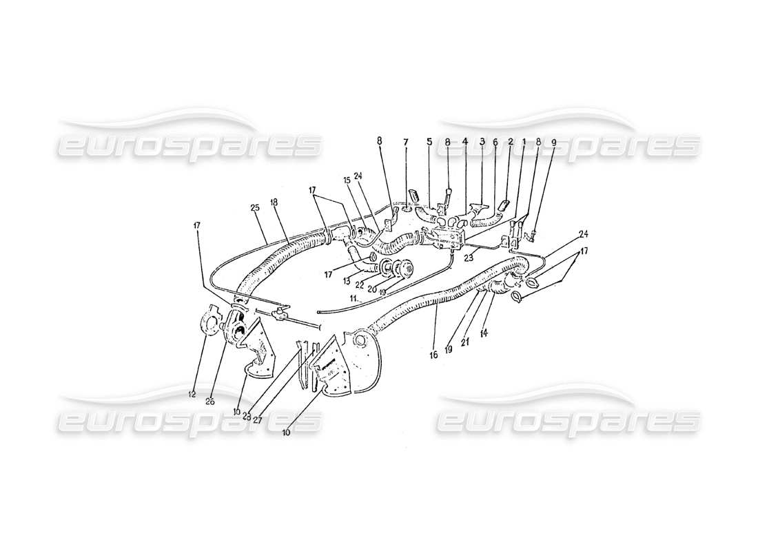a part diagram from the ferrari 275 (pininfarina coachwork) parts catalogue