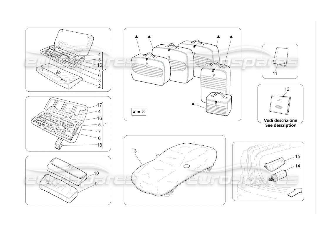 a part diagram from the maserati qtp. (2007) 4.2 auto parts catalogue