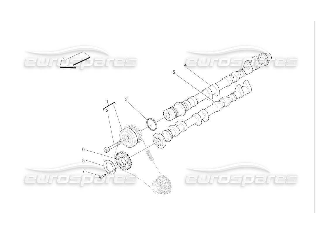 a part diagram from the maserati quattroporte m139 (2005-2013) parts catalogue
