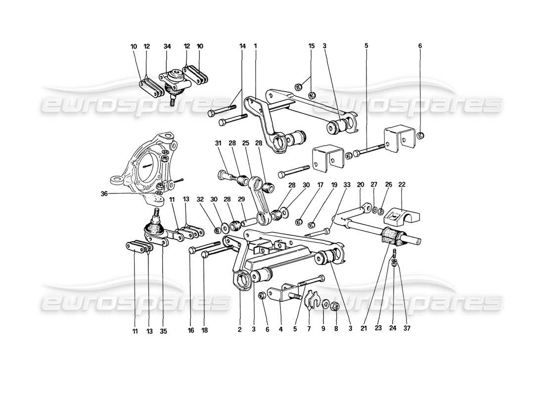 VIEW PARTS DIAGRAMS FROM THE FERRARI 208 PARTS CATALOGUE a part diagram from the ferrari 208 parts catalogue