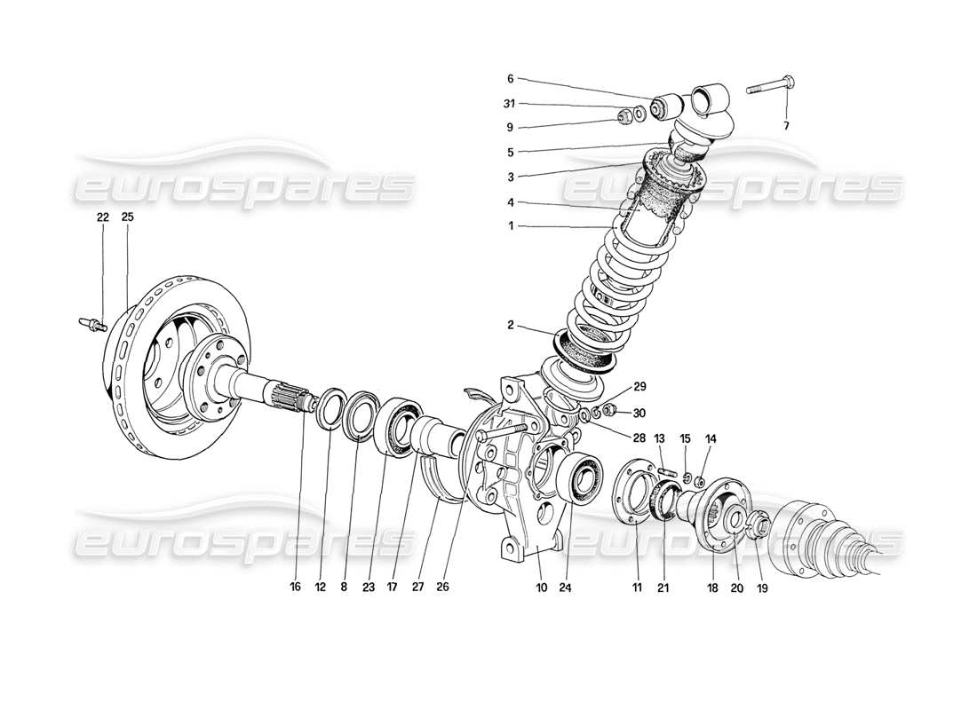 VIEW PARTS DIAGRAMS FROM THE FERRARI 208 PARTS CATALOGUE a part diagram from the ferrari 208 parts catalogue