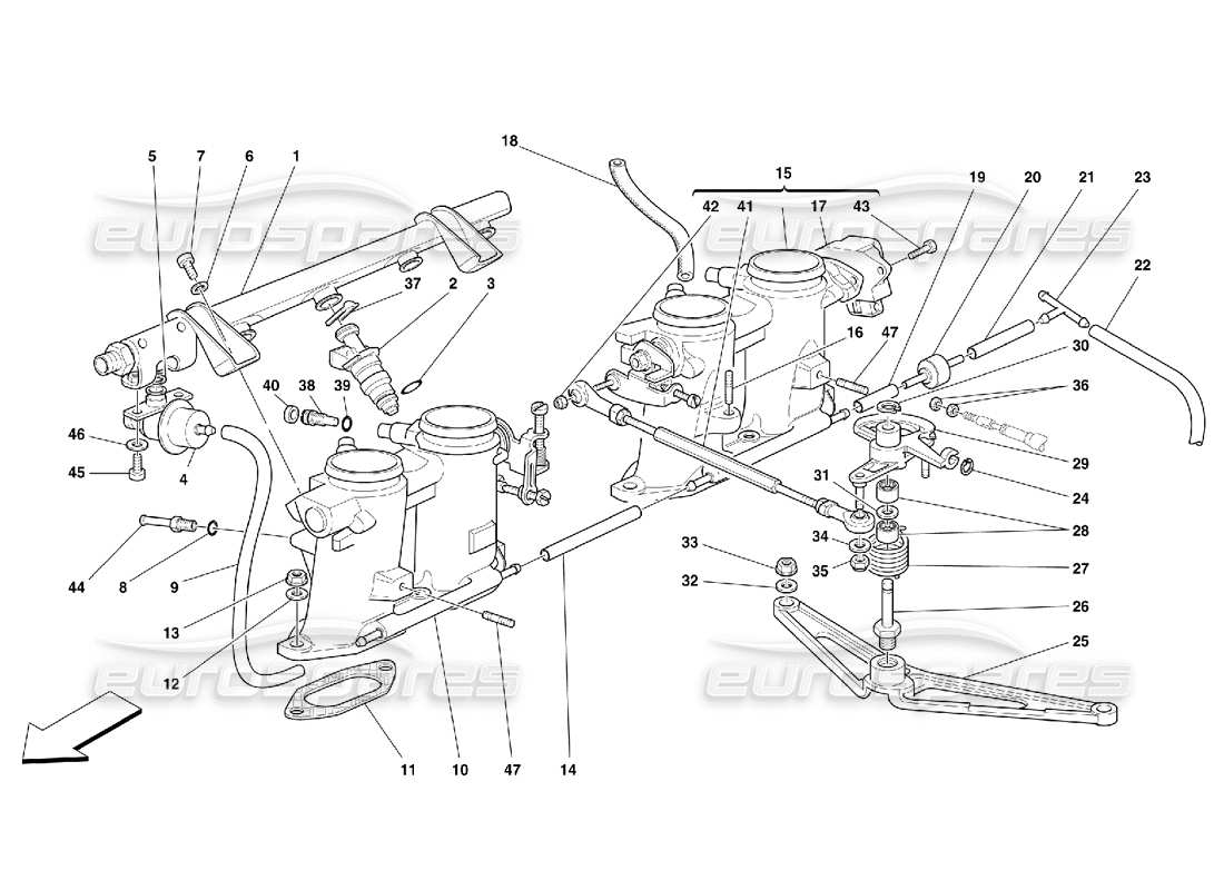 a part diagram from the ferrari 355 parts catalogue