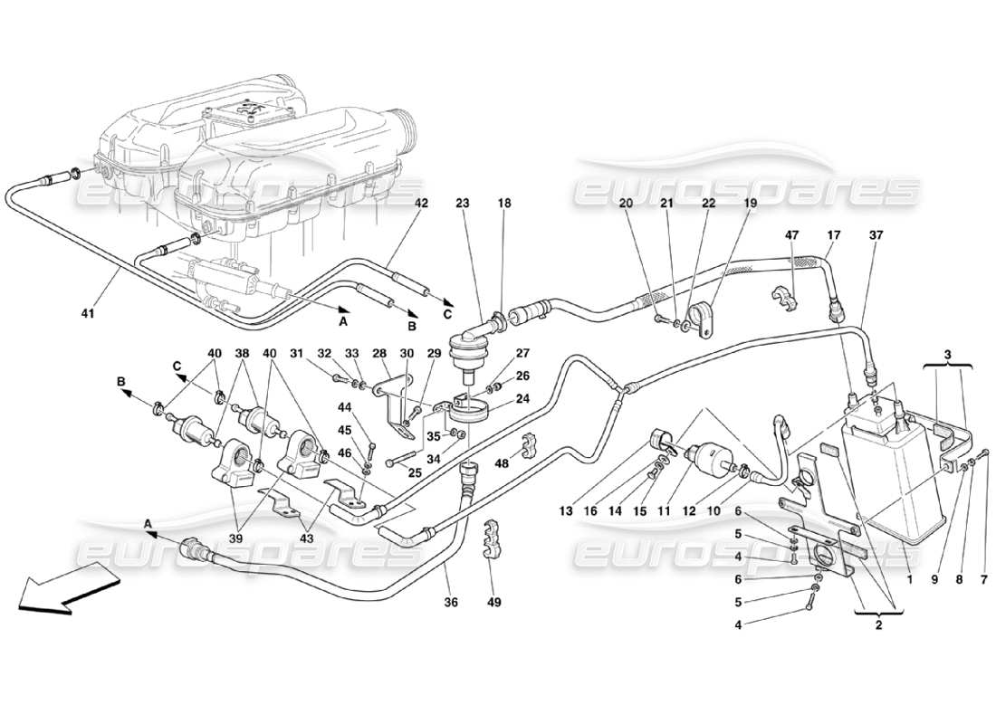 a part diagram from the Ferrari 360 Challenge Stradale parts catalogue