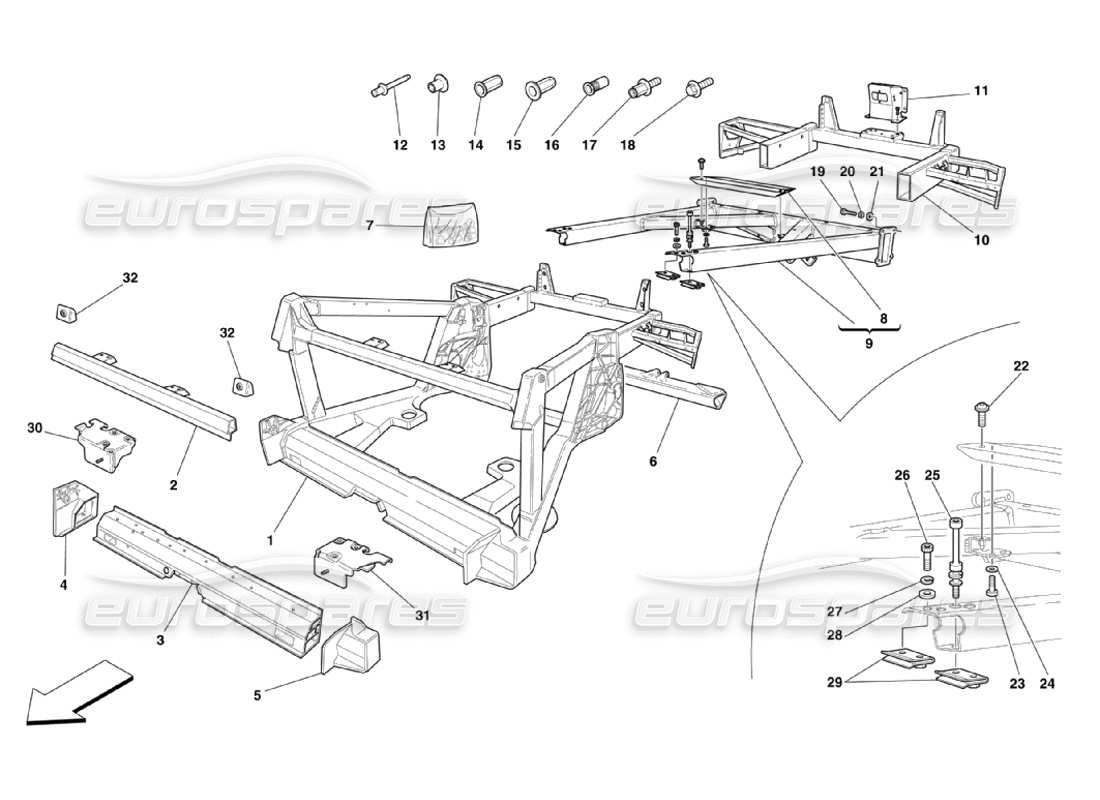 a part diagram from the ferrari 360 challenge stradale parts catalogue