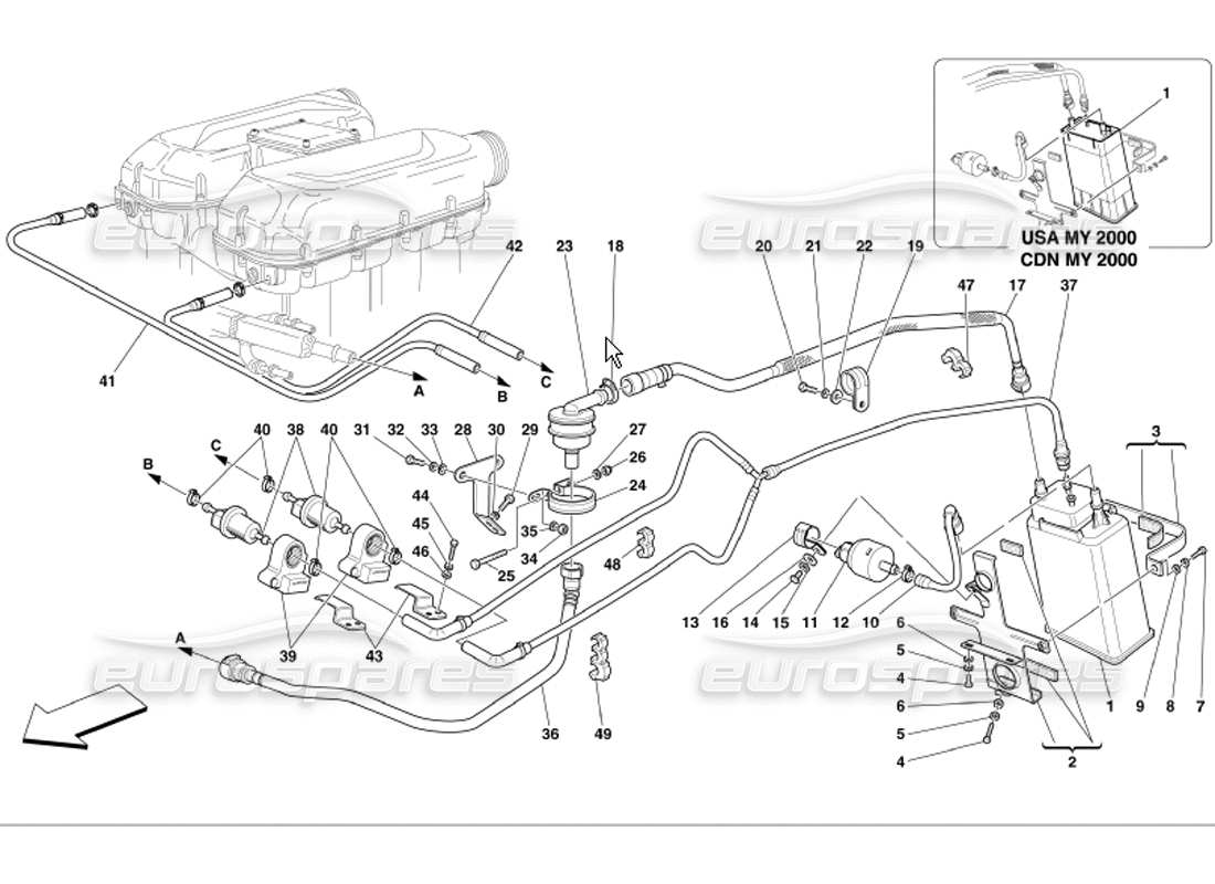 a part diagram from the ferrari 360 parts catalogue