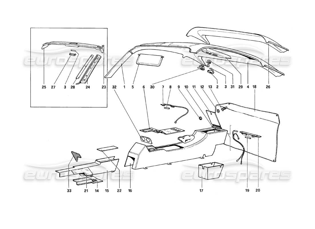 VIEW PARTS DIAGRAMS FROM THE FERRARI 308 PARTS CATALOGUE a part diagram from the ferrari 308 parts catalogue