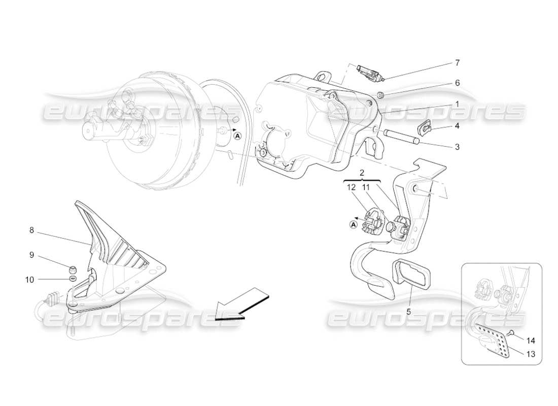 a part diagram from the maserati grancabrio parts catalogue
