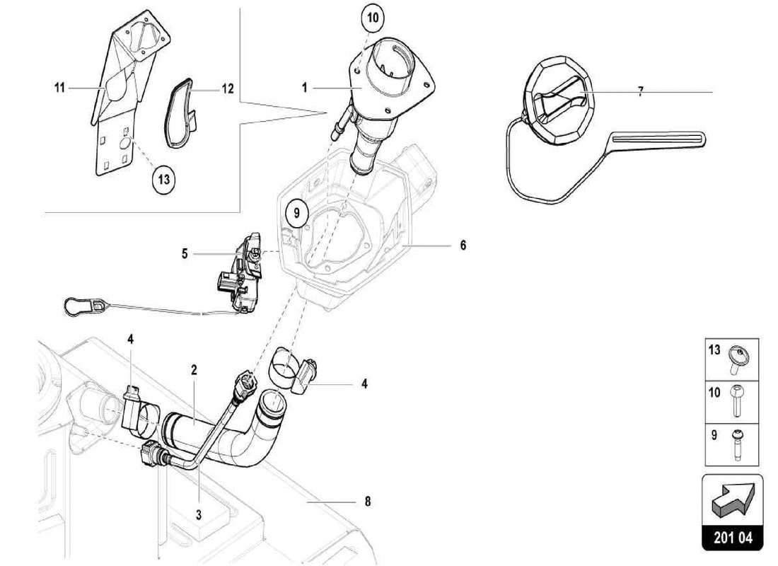 a part diagram from the lamborghini centenario parts catalogue