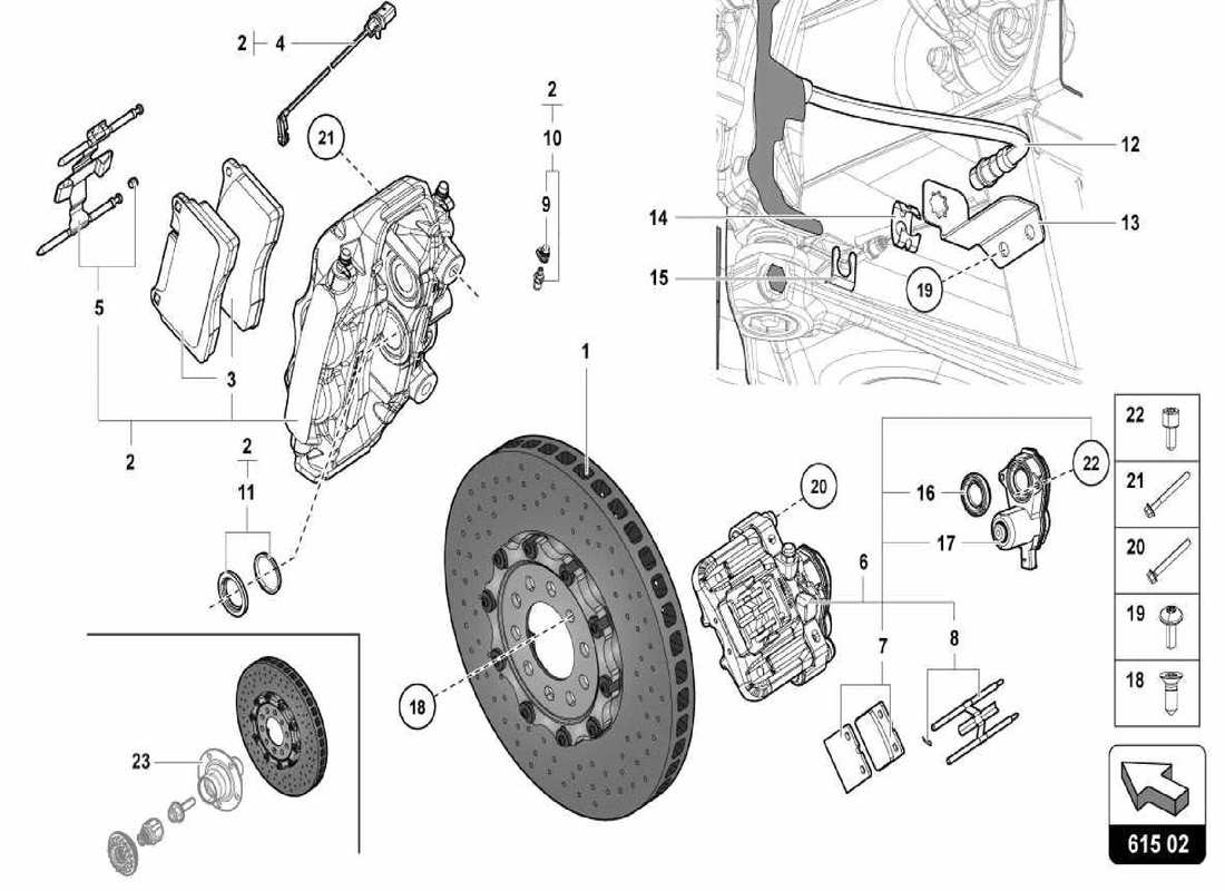 a part diagram from the lamborghini centenario parts catalogue