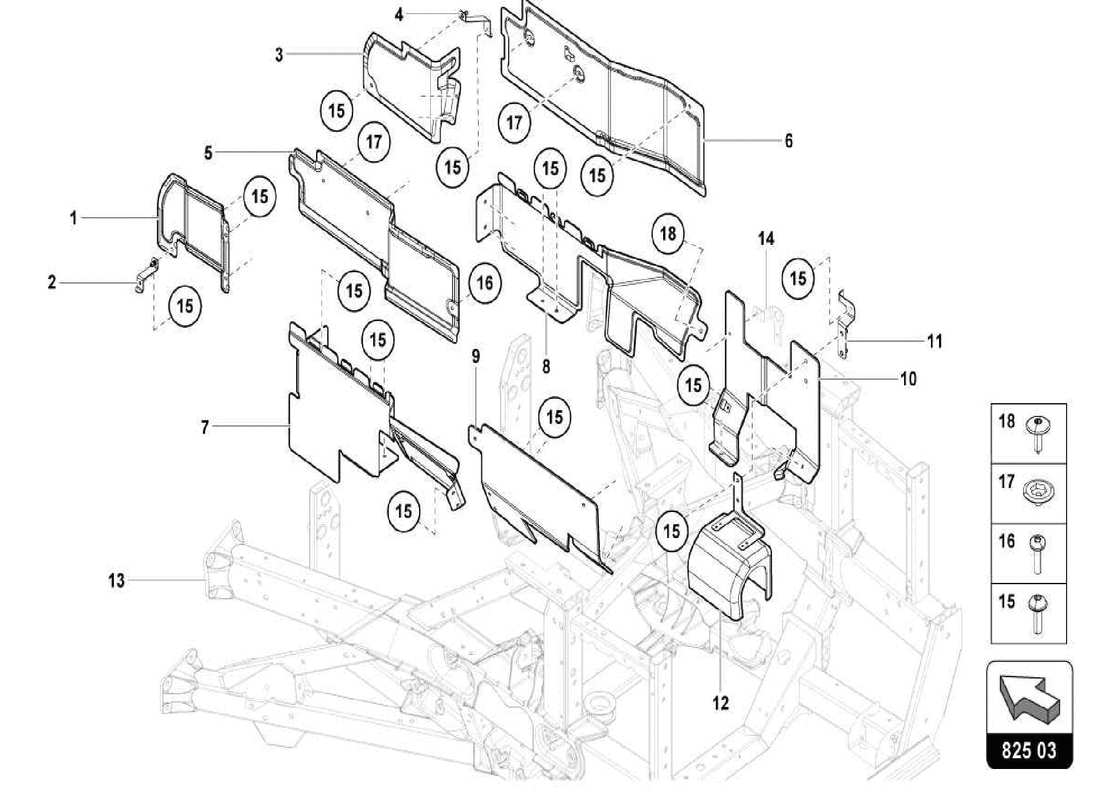 a part diagram from the lamborghini centenario parts catalogue