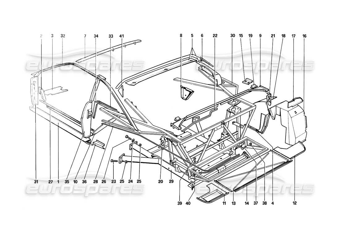a part diagram from the ferrari mondial parts catalogue