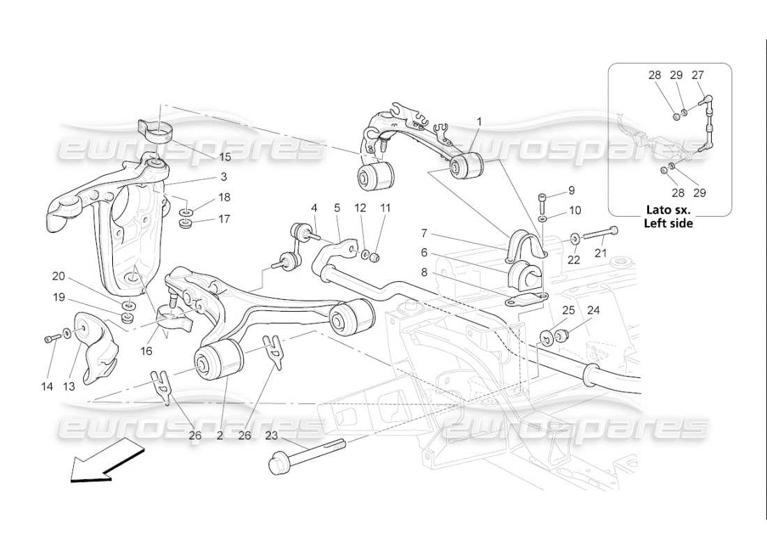 a part diagram from the maserati qtp. (2007) 4.2 f1 parts catalogue