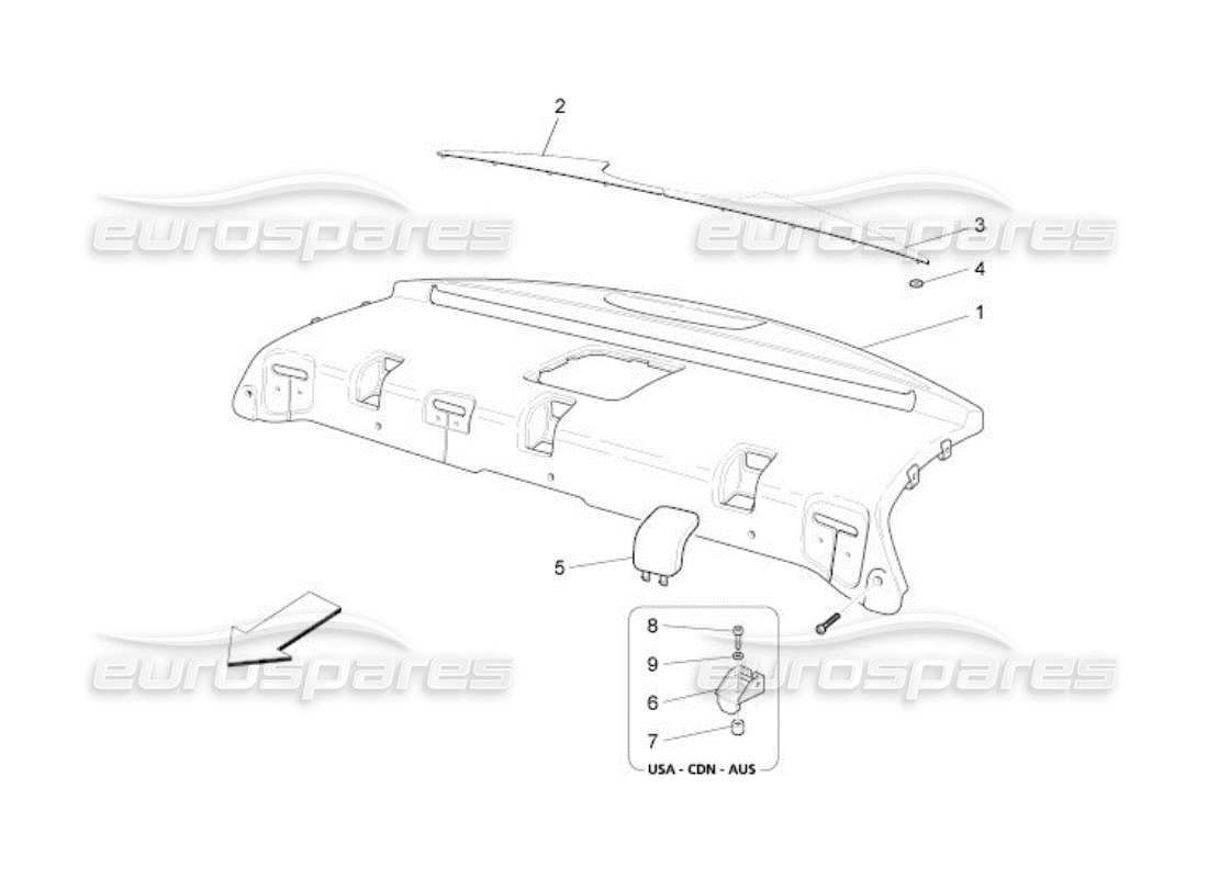 a part diagram from the maserati quattroporte m139 (2005-2013) parts catalogue