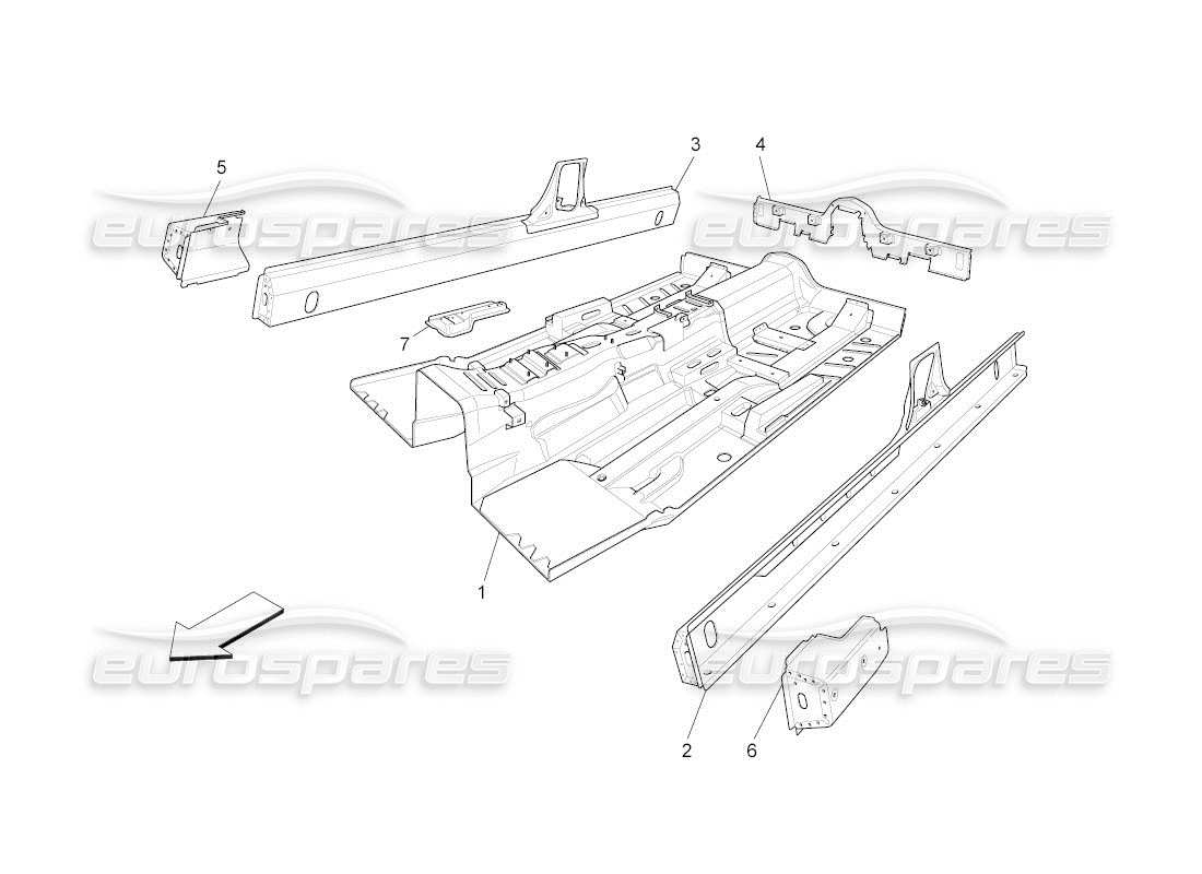 a part diagram from the maserati qtp. (2011) 4.7 auto parts catalogue