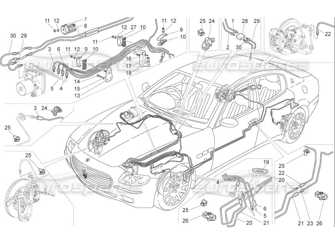 a part diagram from the maserati quattroporte m139 (2005-2013) parts catalogue